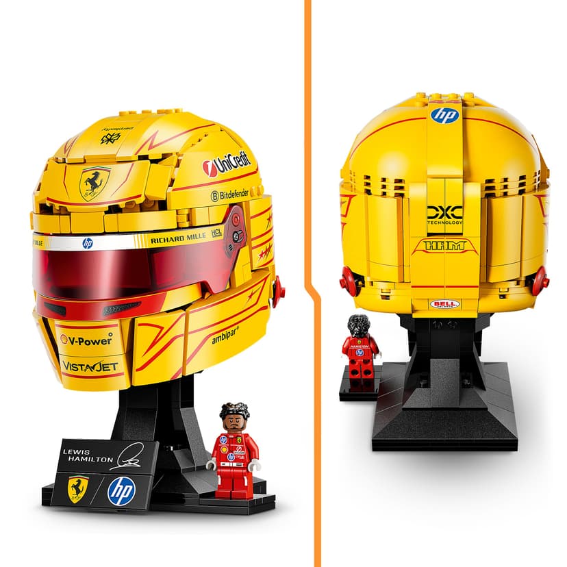 LEGO Editions Scuderia Ferrari HP Lewis Hamilton Helmet - F1 Merchandise - Display Model Kit w/Collectible Minifigure - Gift for 14+ Year Old Boys & Adult Motorsport Fans - 43022 - 3