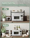 NETEL Erweiterbares Mikrowellen Regal 2-stufiges Mikrowellenständer Mikrowellenhalter Organizer küchenregal stehend für arbeitsplatte Bäckerregale mit 8 Haken - 5