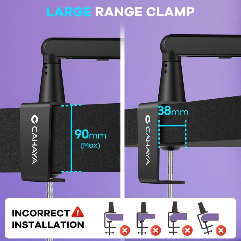 CAHAYA Microphone Boom Arm Professional Low Profile Adjustable Microphone Arm with Extension Rod Under-Screen Design for Streaming & Recording, Load Capacity up to 2.5 kg Microphone Swivel Arm - 5