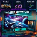 Z-Edge 34 Inch Ultrawide Curved Gaming Monitor 165Hz 1ms MPRT, 3440x1440 UWQHD, 21:9 VA Panel, Tilt Swivel Height Adjustable, FreeSync, DisplayPort (165Hz) HDMI (100Hz), PIP & PBP, Black - 3