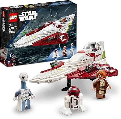 LEGO Star Wars Obi-Wan Kenobi’s Jedi Starfighter, Buildable Toy for 7 Plus Year Old Boys & Girls, with Taun We Minifigure, Droid Figure and Lightsaber, Attack of the Clones Set, Gift Idea 75333