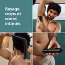 Philips Bodygroom série 5000 - Tondeuse pour hommes avec Triple protection, taille des poils et rasage des zones intimes, accessoire pliant pour le dos, 100% étanche, autonomie de 100 min, BG5480/15 - 2