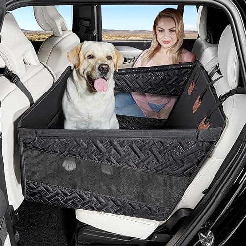 GGW Siège arrière de Voiture pour Chiens de Taille Moyenne et Grande - Siège de sécurité avec Sangle de Fixation - Antidérapant et imperméable - Idéal comme lit pour Voiture, SUV