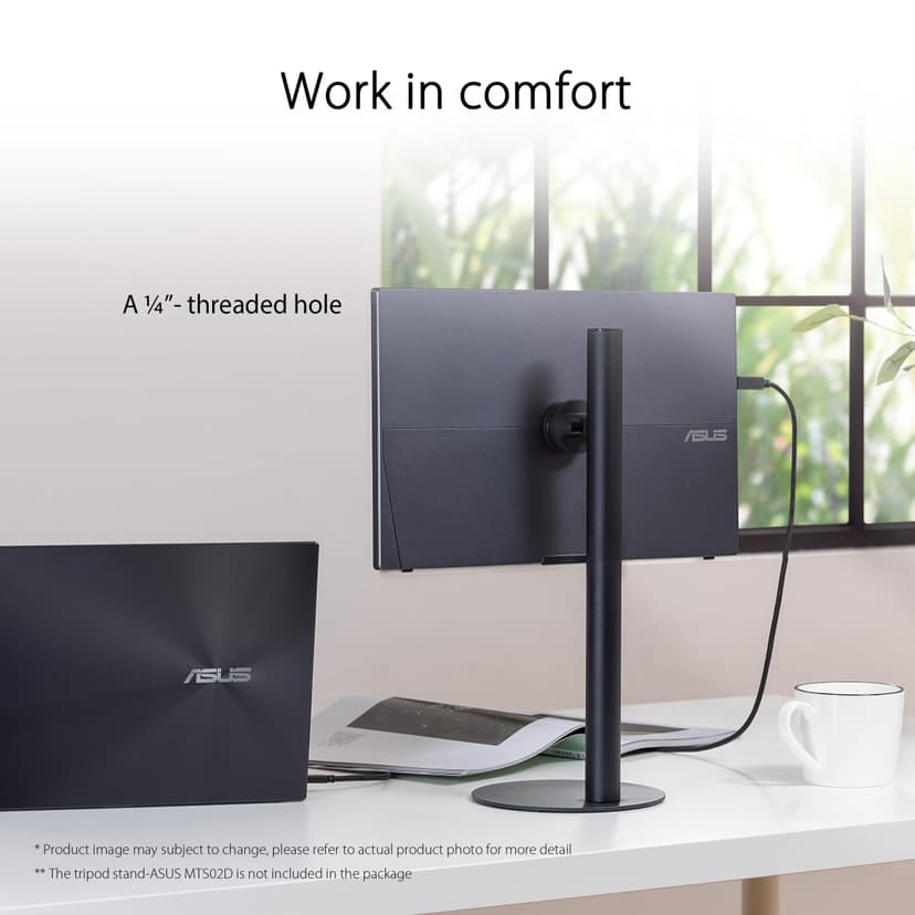 ASUS ZenScreen MB16ACV Portable USB Monitor- 15.6 inch Full HD, IPS, Hybrid Signal Solution, USB Type-C, Flicker Free, Blue Light Filter, Anti-glare surface, Antibacterial treatment - 3