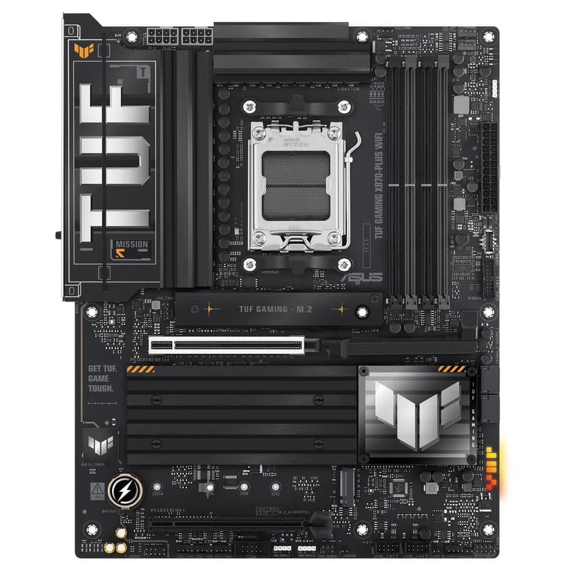 ASUS TUF GAMING X870-PLUS WIFI AMD ATX motherboard, 16+2+1(80A) power stages, DDR5, PCIe 5.0 w/ full support for next-gen GPUs, 4 x M.2 slots, WiFi 7, USB4, front USB 20Gbps w/ PD Fast Charge - 8