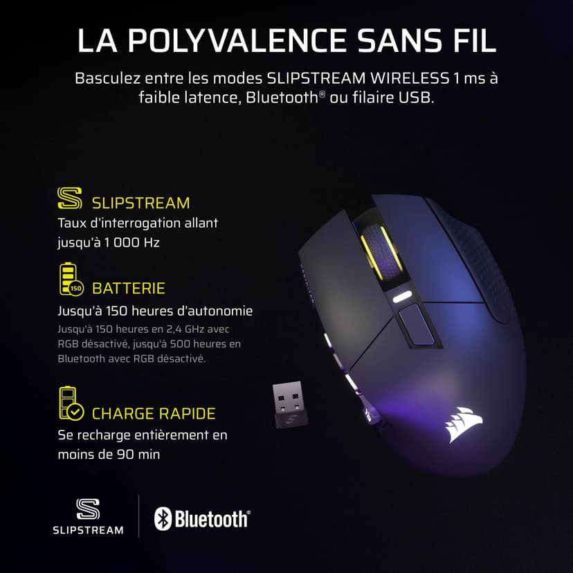 Corsair Scimitar Elite Wireless SE MMO Souris de Jeu – 33 000 DPI, 16 Boutons Programmables, Adjustable Key Slider™, Elgato Virtual Stream Deck, 1K Hyper-Polling, Jusqu'à 150h de Batterie – Gunmetal - 7
