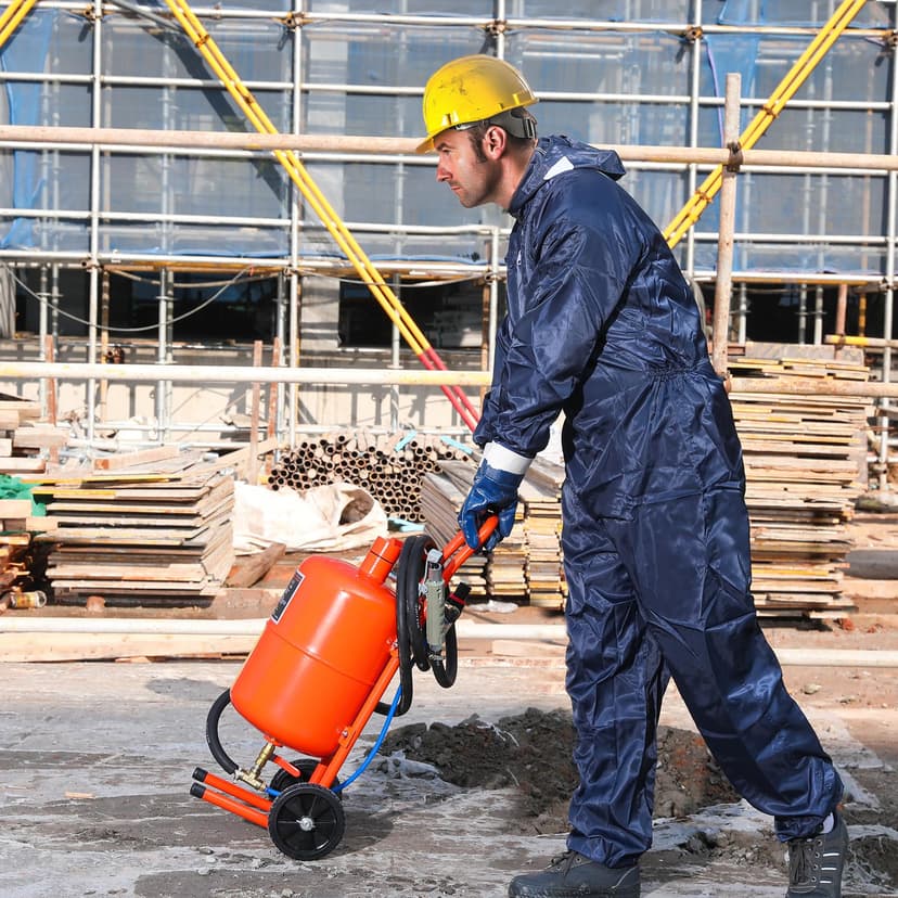 VEVOR Mobile Sandblasting Machine 18.92L Sandblasting System 96" Work Hose Sand Blaster 60-110PSI Working Pressure Ideal for Removing Rust, Paint, Stains and Polishing Large Areas - 8