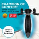 Globber Ultimum Lights, Charcoal Grey - Foldable Scooter with Lights, 3 Wheels, Adjustable Handlebar, Wide Deck, Rear Braking, 100 kg Max Weight, 2 Years Warranty - 5
