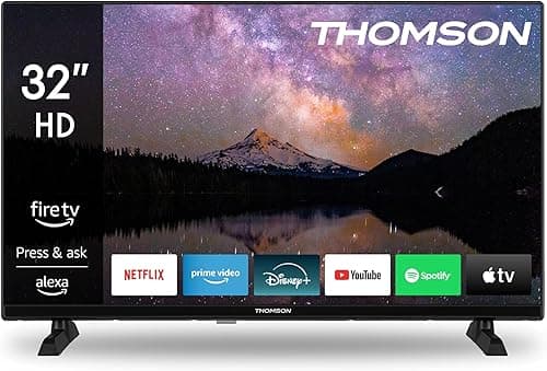 Thomson 32 Inch (80 cm) HD Smart Fire TV, Alexa Voice Control,Triple Tuner (DVB-T/T2/C/S/S2), Dolby Audio, DTS Virtual:X, HDR10, AirPlay, WiFi, Bluetooth, HDMI-32HF2S34