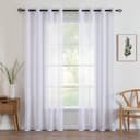 MIULEE 2 Panels Sheer Window Curtains Elegant Window Voile Panels/Drapes/Treatment for Bedroom Living Room 55" Wx96 L Grommet Top White - 1