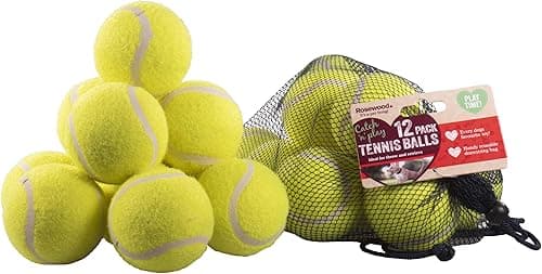 Rosewood 12 Standard Tennis Balls, Dog Toys