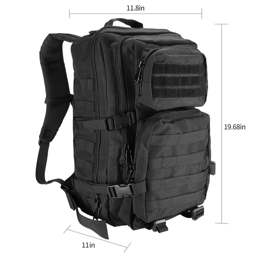 ProCase Military Tactical Assault Backpack Rucksacks, 40L Large Capacity MOLLE Army Pack Bag Go Bag, for Hiking Trekking Camping Travelling Climbing and Other Outdoor Activities –Black - 4
