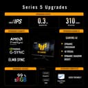 ASUS TUF Gaming Series 5 - VG259QMR5A Gaming Monitor – 24.5-inch Full HD Fast-IPS panel, 310Hz(OC), 0.3ms, G-SYNC compatible AMD FreeSync Premium, ELMB SYNC, 99% sRGB, DisplayWidget Center, Gaming AI - 2