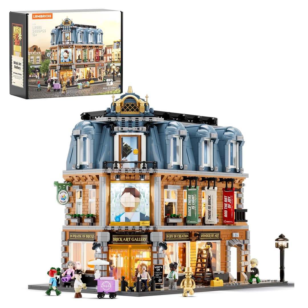 Brick-Art-Gallery Building Set with Light,3400Pcs Modular…