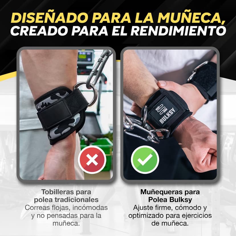 Gym Ankle Brace for Wrist and Ankle Thin - Gym Wrist for Pulley - Handles Pulleys Gym - Shoulder Exercises with Pulley Gym - Padded Interior - 2 Knuckles - 5