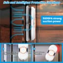 Robot Window Cleaner, 5600Pa Robot Glass Cleaner with Double Water Spray, 3 Cleaning Modes, Remote Control, Smart Navigation, Fall Protection & 8 Cloths, For Smooth Surfaces - 2