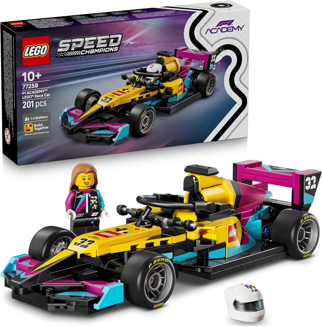 LEGO Speed Champions F1 ACADEMY Race Car Toy - Model Kit w/a Female Formula 1 Driver Minifigure - Birthday Gift for 10+ Year Old Girls, Boys & Adult Motorsport Fans - 77258