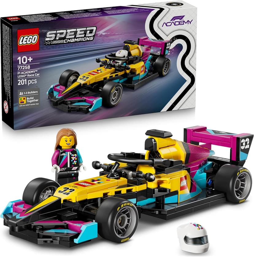 LEGO Speed Champions F1 ACADEMY Race Car Toy - Model Kit w/a Female Formula 1 Driver Minifigure - Birthday Gift for 10+ Year Old Girls, Boys & Adult Motorsport Fans - 77258 - 1