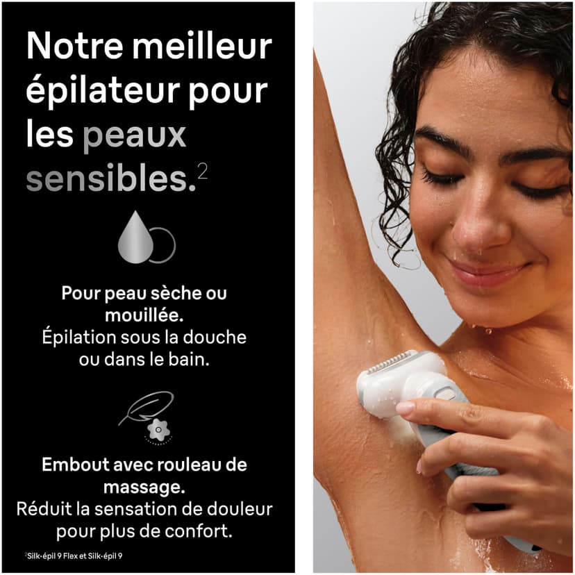 Braun Silk·épil 9 Epilator for Women, 9-041, Silver - Pivoting Head for Easy Hair Removal, Wet & Dry Use, Shaver Head, Trimmer Comb, Lasting Smooth Skin - 5
