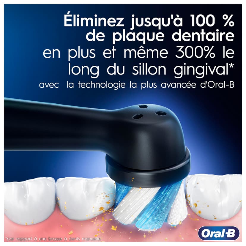 Oral-B Brosses A Dents Electriques iO 9 Noire Et Rose, 7 Modes De Brossage Dont Blancheur Et Soin Des Gencives, 16 Zones De Nettoyage, Ecran Interactif, 4 Brossettes De Rechange Oral B, Etui, Carton - 2