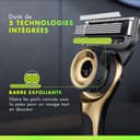 Gillette Labs Champion Gold Edition Men's Wet Razor with Cleaning Element - Includes 1 Handpiece, 1 Spare Blades, and Wall Mount for Easy Bathroom Storage - 6