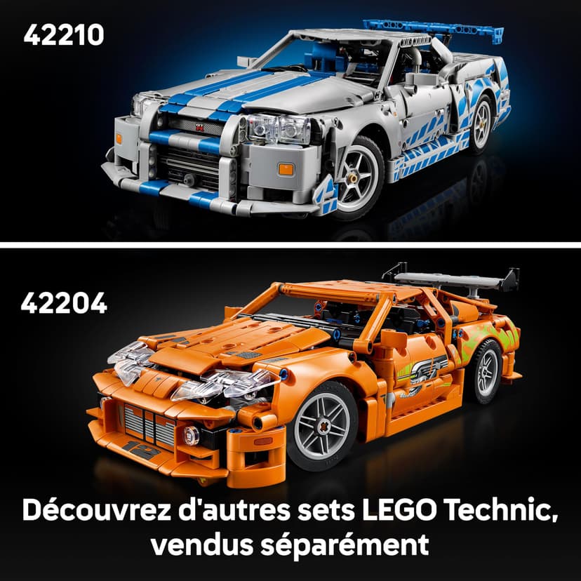 LEGO Technic Voiture Nissan Skyline GT-R (R34) 2 Fast 2 Furious - Maquette de Voiture pour Adulte - Fonction Drift, Direction, Suspension & Moteur 6 Cylindres - Cadeau Collector pour Fans 42210 - 7