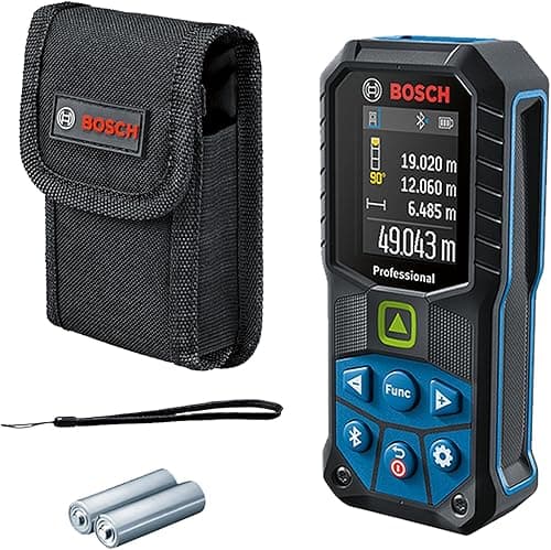 Bosch Professional Laser Measure GLM 50-27 CG (green laser, range: up to 50m, robust, IP65, data transfer via Bluetooth, 2x AA batteries, hand strap, pouch)