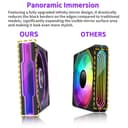 MUSETEX Y6 PC Case Pre-Installation 7 Infinity Mirror PWM ARGB Fan, ATX Mid Tower Computer Case, Gaming PC Case with Type-C, 270° Full View Tempered Glass, Black - 3