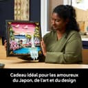 LEGO Art Japanese Cherry Blossom Landscape - DIY Miniature Model Kit for Adults - 3D Wall Art in Shadow Box Frame w/Mount Fuji, Sakura & Textured Waterfall - Gift Idea - 31218 - 8
