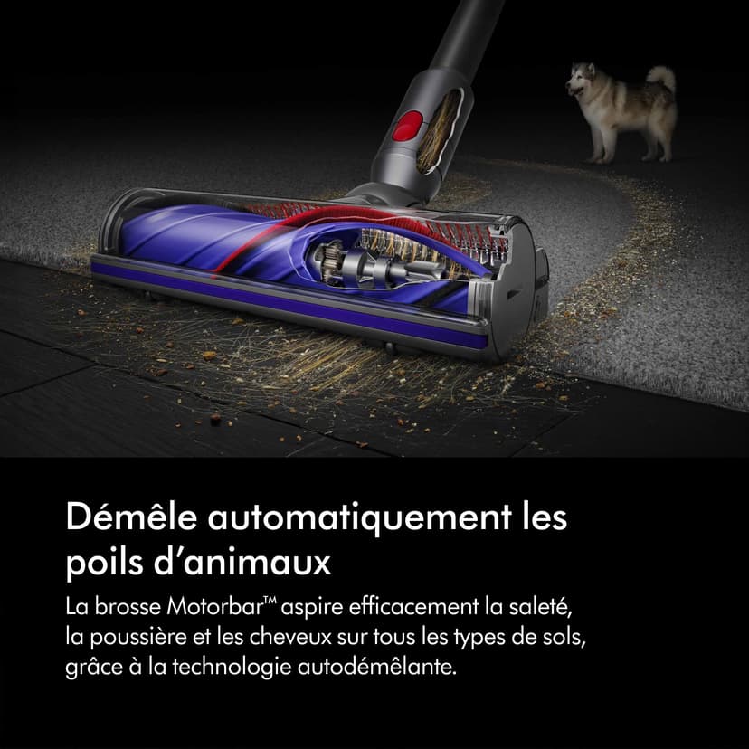 Dyson V8 Absolute Aspirateur sans Fil, 115 AW, Jusqu’à 40 Min d’autonomie, Brosse Motorbar Anti-enchevêtrement, élimine Les Poils d’Animaux, tête Fluffy, aspirateur à Main et Sol - 3
