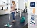 Leifheit Profi Compact Wringer Set, XL 42cm Flat Mop Head, 3-part Handle, Easy Wringing System, Turquoise - 3