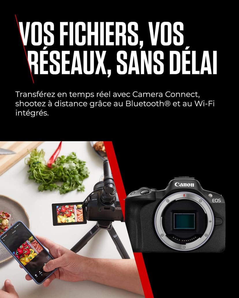 Canon EOS R50 Mirrorless Camera Kit - Black - 24.2MP - RF-S 18-45mm Lens - Creator Kit - 8