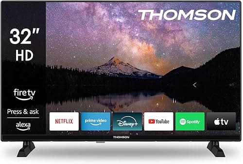 Thomson 32 Inch (80 cm) HD Smart Fire TV, Alexa Voice Control,Triple Tuner (DVB-T/T2/C/S/S2), Dolby Audio, DTS Virtual:X, HDR10, AirPlay, WiFi, Bluetooth, HDMI-32HF2S34