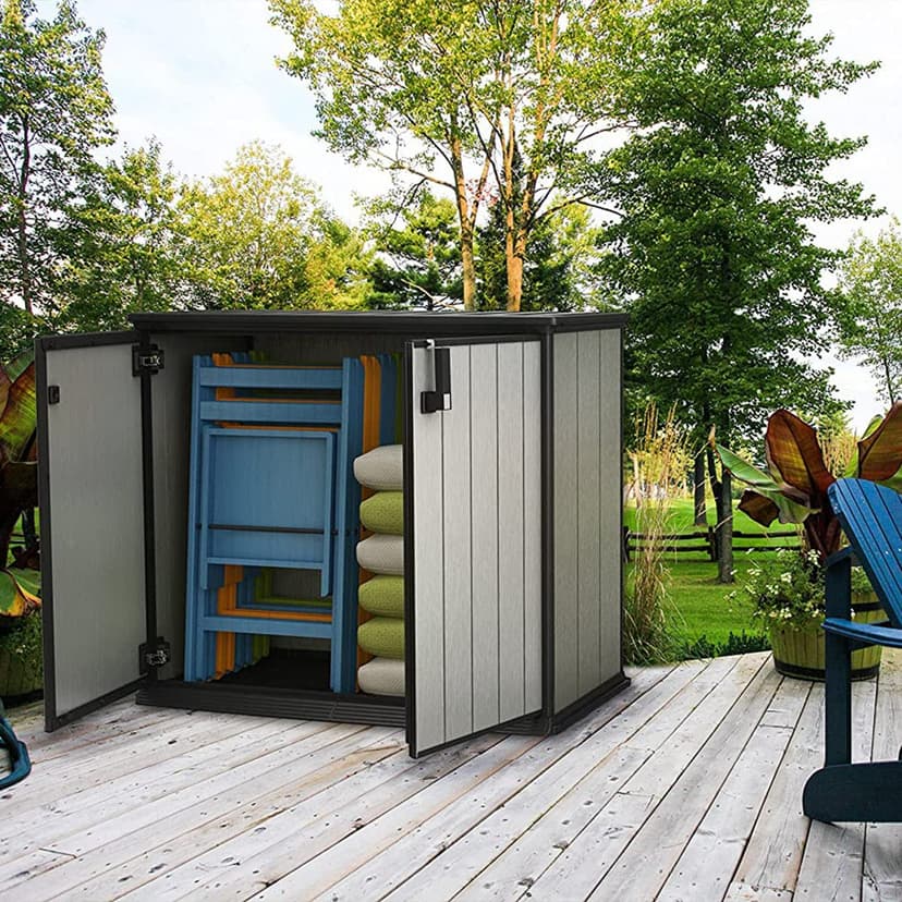 Keter Store Unit Outdoor Plastic Garden Storage Shed, Grey, 139.5 x 77 x 120 cm - 4