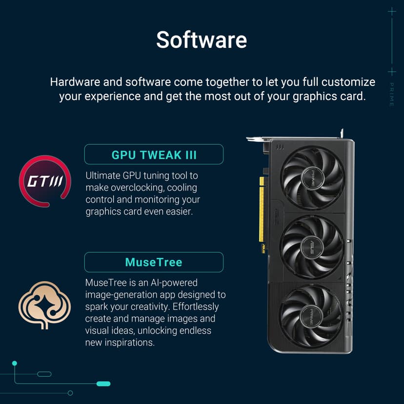 ASUS Prime NVIDIA GeForce RTX 5060 OC Edition, Graphics Card 8GB GDDR7, 128 Bit, PCIe 5.0, 3 Axial-Tech Fans, 1 HDMI 2.1, 3 DisplayPort 2.1, GPU Tweak III, Black, PRIME-RTX5060-O8G - 7
