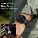 ULTIMAL Compatible with Apple Watch Ultra 2 Strap 49 mm, Compatible Apple Watch Straps Men, Sports Strap Watch Robust Premium - Metal (Black + Black) - 6