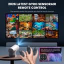 Mini Projector with WiFi 6 and Bluetooth 5.4 Support 4K 1080P Auto Keystone 180° Rotatable Projector Portable Compatibile with HDMI/TV Stick/Memory Stick - 7