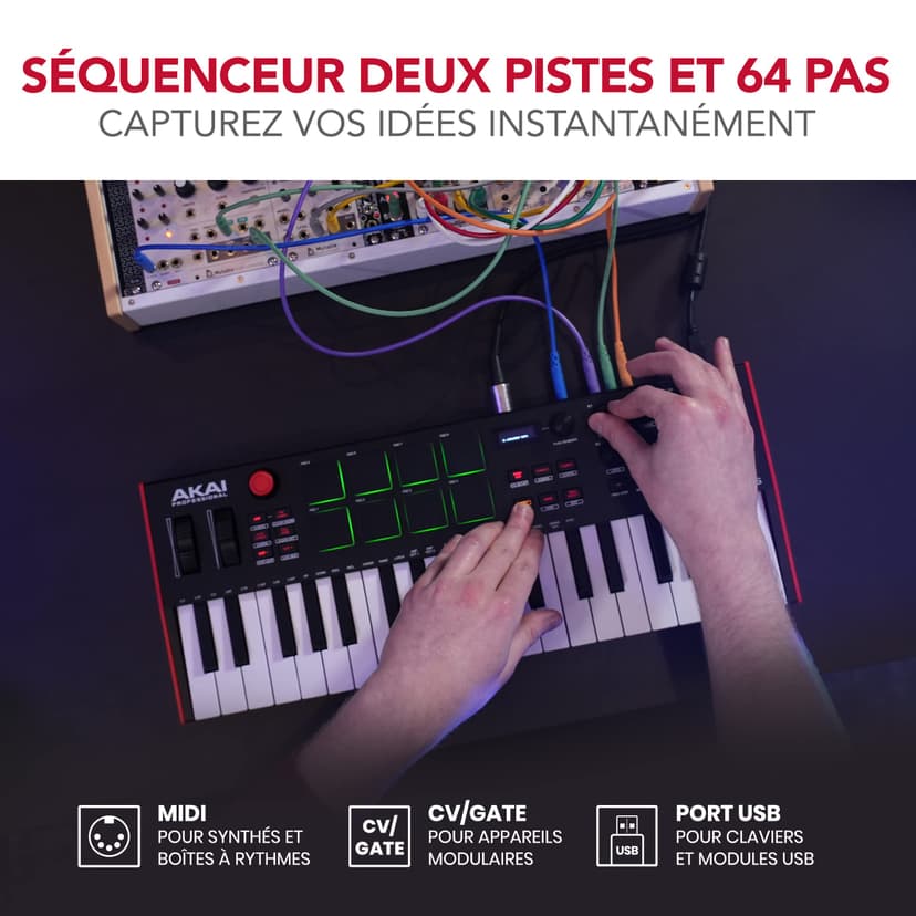 Akai Professional MPK Mini Plus - Clavier MIDI USB à 37 Touches avec Huit Pads MPC, Molettes, Logiciel de Production et Native Instruments Sound Package - 4