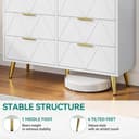 YITAHOME Chest of Drawers Bedroom, Contemporary 6 Drawer, Bedroom Furniture, Wide Chest of Drawers Wood, Bedroom Storage Unit, Sliding Drawers, Office Lounge Furniture Storage Cabinet, White - 5