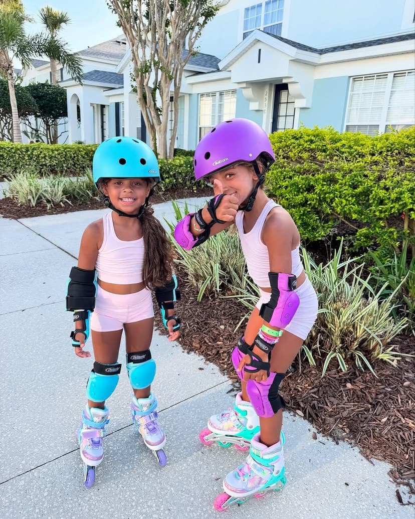 Patins à roues alignées papillon et fleur pour filles et garçons – Rose rouge pour adolescents de 7, 8, 9, 10 ans – Toutes roues lumineuses réglables pour sports d'intérieur et d'extérieur, cadeau - 7