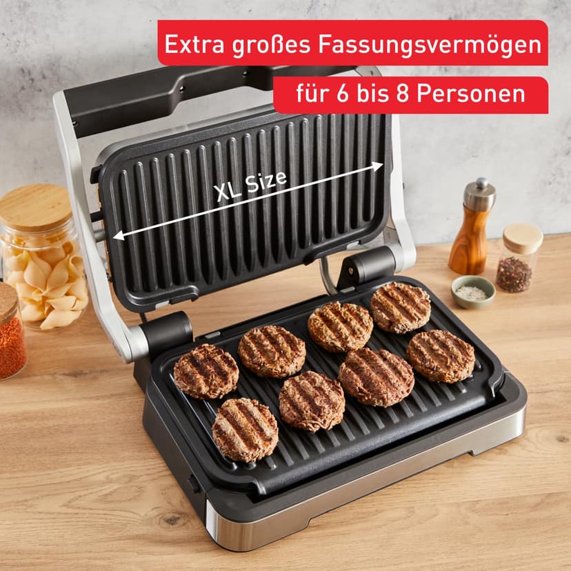Tefal OptiGrill 4-in-1 XL Contact Grill with Baking Bowl, Foldable, Table Grill, 12 Programs, Cooking Step Display, Electric Grill, Oven, GC784D10 - 6