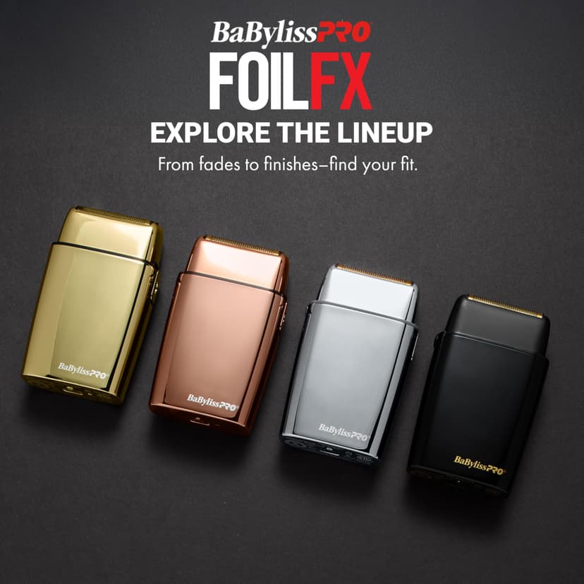 BaBylissPRO FXFS2B BLACKFX Metal Collection, Cordless Metal Double Foil Shaver Black - 6