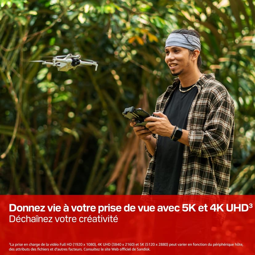 SANDISK Extreme Pro Carte UHS-I microSD + SD Adapter, 128 Go (Vitesses de Lecture allant Jusqu’à 250 Mo/s et d’écriture Jusqu’à 120 Mo/s, 5K, 3K, 4K UHD, C10, V30, U3, A2) - 2