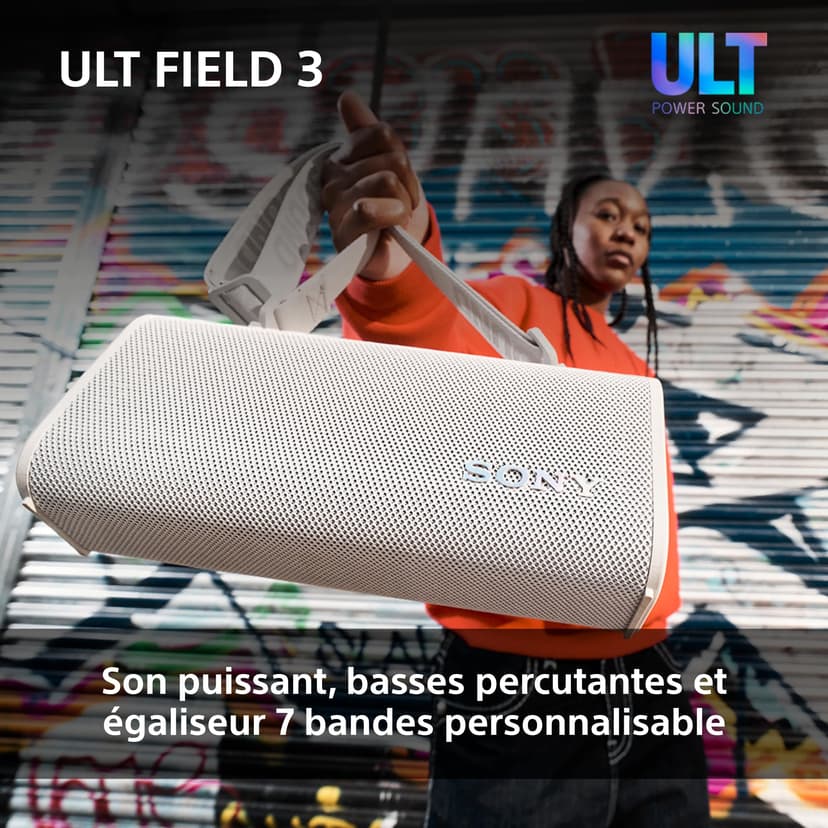 Sony ULT FIELD 3 - Portable Bluetooth Speaker with ULT POWER SOUND, 24hr Battery, IP67, Waterproof, Dustproof, Shockproof, Detachable Shoulder Strap, Compact - Forest Gray - 3