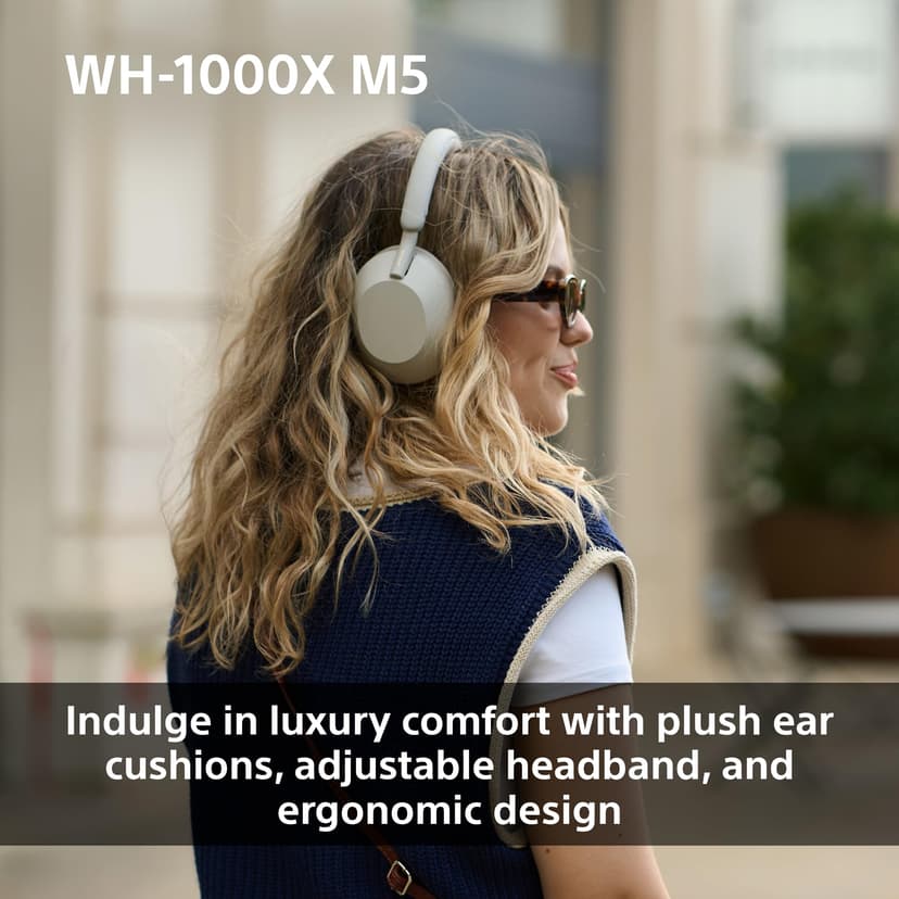 Sony WH-1000XM5 Hard Case Premium Noise Cancelling Wireless Over-Ear Headphones, Bluetooth, Clear Call Quality, Hi-Res Audio, Up to 30hr Battery Life, Includes Hard Case, iOS & Android - Silver - 7