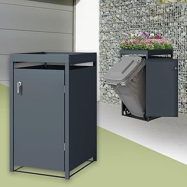 ML-Design Abri pour 1 Poubelle 240L, 68x80x124cm, en Acie…