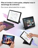 Coque Clavier Pour Samsung Galaxy Tab S10 Lite/S10 FE/S9 FE/S9 : mode DEX en un clic,mise en veille/réveil auto,rétroéclairage arc-en-ciel,Étui Clavier AZERTY français détachable avec pavé tactile - 3