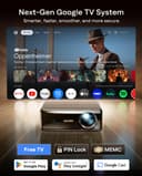 Aurzen EAZZE D1 Max Vidéoprojecteur 4K Supportée avec Google TV 14.0 ＆ Netflix, 1000 ANSI, MEMC, Auto Focus/Keystone, Audio DoIby 20W, WiFi/Bluetooth, Home Cinéma - 3