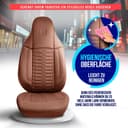 Universal Car Seat Covers for Motorhome & Caravan - Front Seats Car Seat Cover Made of Lacoste Fabric, Terracotta, Airbag Compatible Seat Cover, Car Seat Cover, Front Seat Set - 4