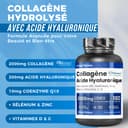 Collagen and Hyaluronic Acid 180 Tablets, 2000mg Hydrolyzed Collagen Quality COLLinstant with Biotin, CoQ10, Zinc, Selenium, Vitamin C & D, Collagen Supplements for Women and Men, Skin, Bones, Joints - 2